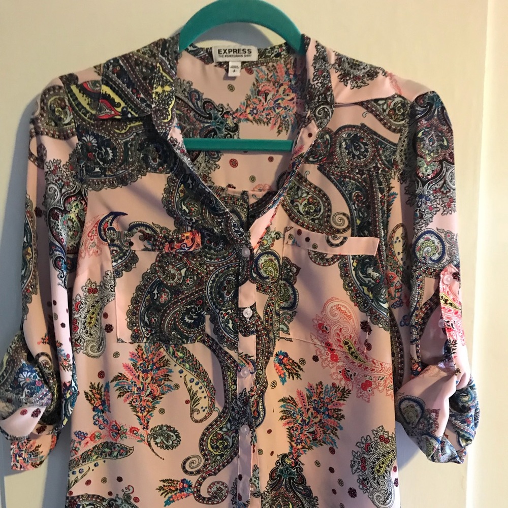 Pink paisley dress shirt